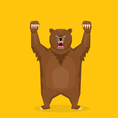 vector cartoon bear. grizzle icon. bear muzzleのイラスト素材