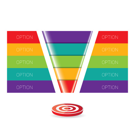 Vector infographic or web design template . vector sales funnelのイラスト素材