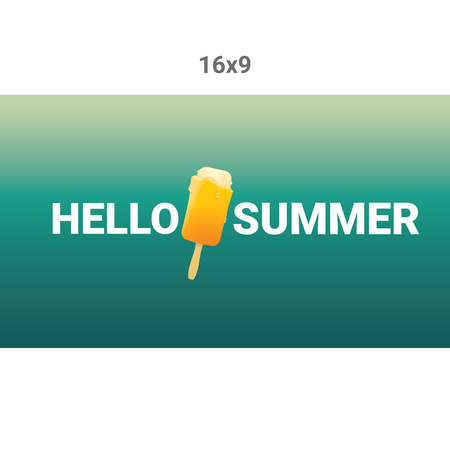 Hello summer vector creative concept background. Ice cream melts.のイラスト素材