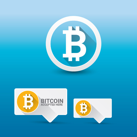 vector Bitcoin symbol. bitcoin accepted here icon or bannerのイラスト素材