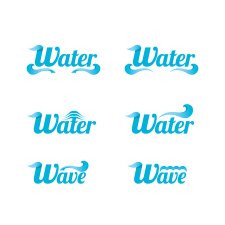 blue wave logo design elements. vector abstract waveのイラスト素材