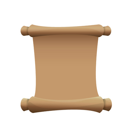 Old Scroll paper isolated on white. Old vintage paper isolated on whiteのイラスト素材