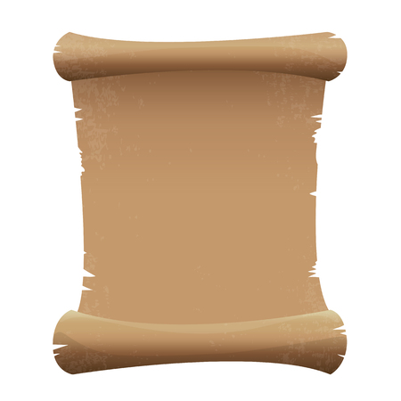 Old Scroll paper isolated on white. Old vintage paper isolated on whiteのイラスト素材