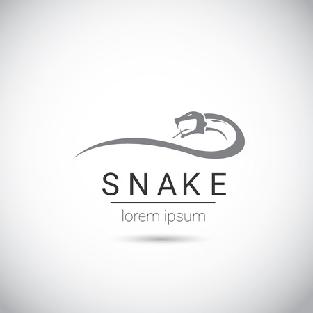vector snake simple black logo design element. danger snake icon. viper symbolのイラスト素材