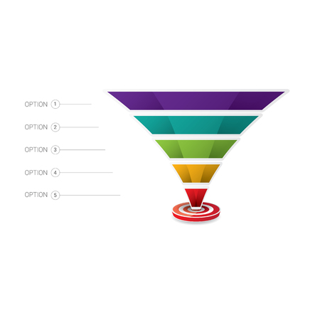 Vector infographic or web design template . vector sales funnelのイラスト素材