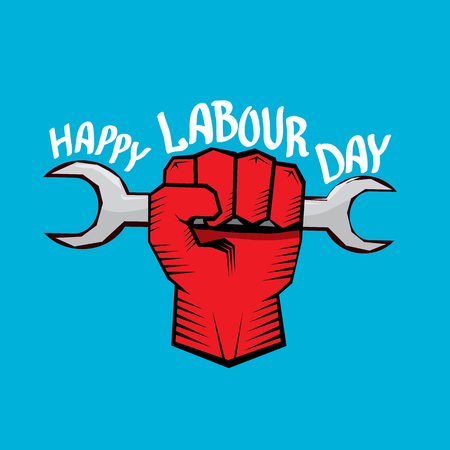1 may - labour day. vector happy labour day poster or workers day bannerのイラスト素材
