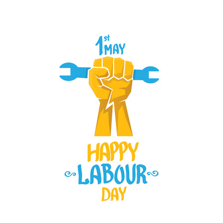 1 may - labour day. vector happy labour day poster or workers day bannerのイラスト素材