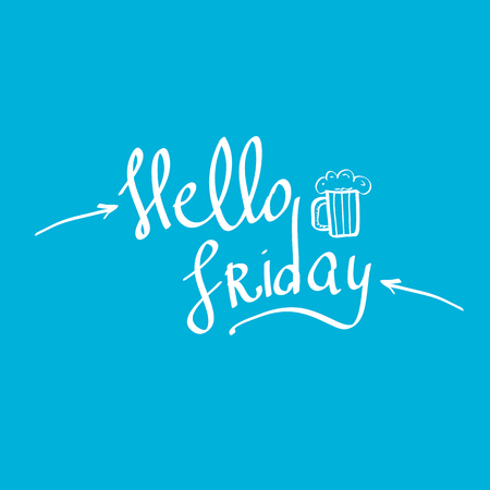 happy friday vector background. friday calligraphic text. Hello fridayのイラスト素材