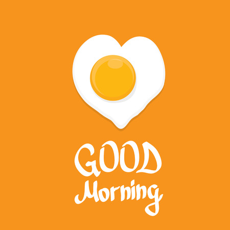 Fried Egg vector illustration. good morning concept. breakfast fried hen or chicken egg with a orange yolk in the centre of the fried egg.のイラスト素材