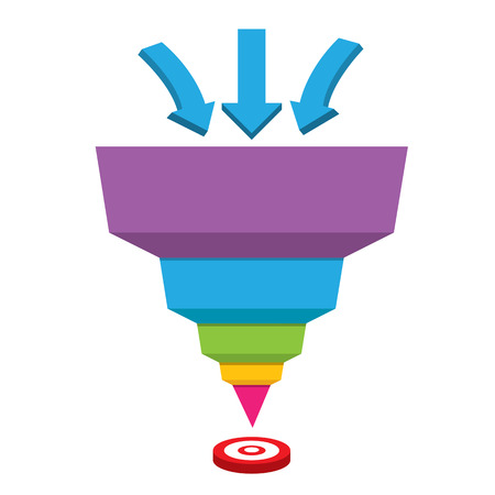 Vector infographic or web design template . vector sales funnelのイラスト素材
