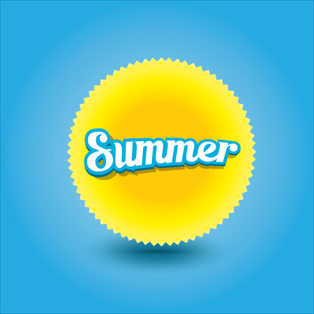 vector summer label. summer icon with sun.のイラスト素材