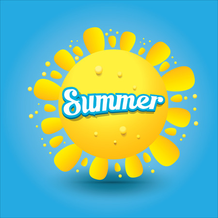 vector summer label. summer icon with sun.のイラスト素材