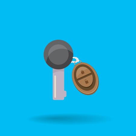 vector car keys isolated on blue. car rent concept vector illustration. vector key flat iconのイラスト素材