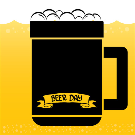 international beer day vector background. orange beer vector layoutのイラスト素材