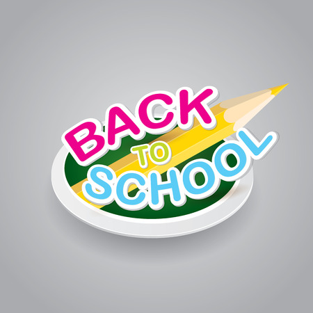 orange pencil with text Back to school vector background. back to school vector concept illustration.のイラスト素材