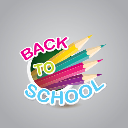 orange pencil with text Back to school vector background. back to school vector concept illustration.のイラスト素材