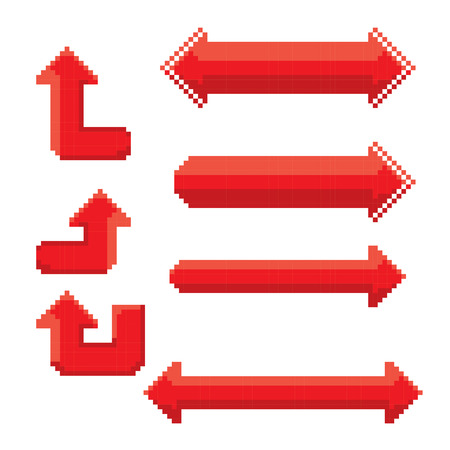 red pixel style arrow sign or button for web designのイラスト素材