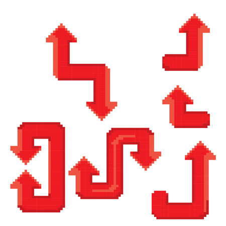 red pixel style arrow sign or button for web designのイラスト素材