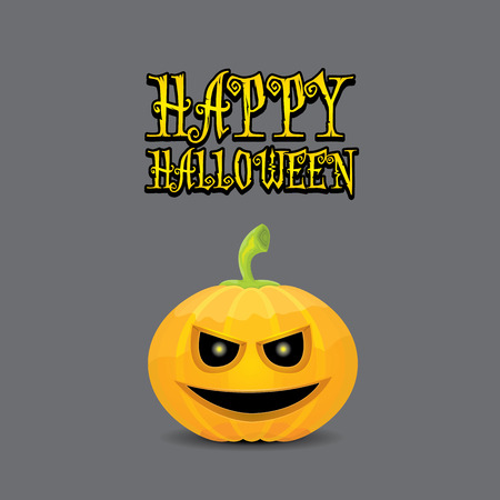 Smiling Halloween Pumpkin background. Scary Jack. Vector halloween party illustrationのイラスト素材
