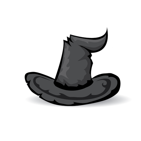 illustration of tall witch hat isolated on white . vector witch hat.のイラスト素材