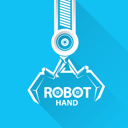 Clean technology background design template. vector robotic arm symbol. robot hand.のイラスト素材