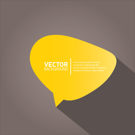 vector flat orange paper speech bubble on grey backgroundのイラスト素材