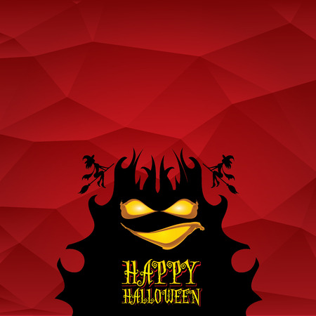 vector happy halloween dark background. vector halloween party posterのイラスト素材