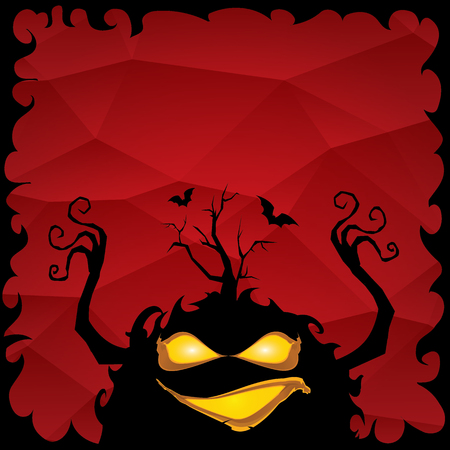 vector happy halloween dark background. vector halloween party posterのイラスト素材