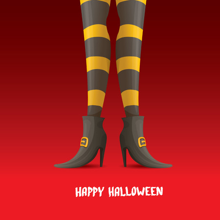 vector girls legs with stripped stockings. witch legs halloween backgroundのイラスト素材