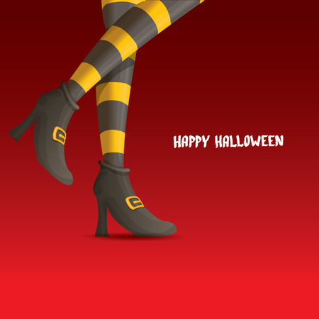 vector girls legs with stripped stockings. witch legs halloween backgroundのイラスト素材