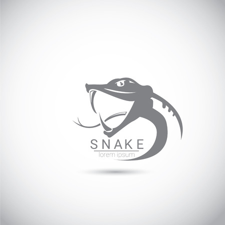 vector snake simple black logo design element. danger snake icon. viper symbolのイラスト素材