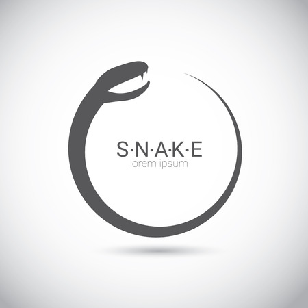 vector snake simple black logo design element. danger snake icon. viper symbolのイラスト素材