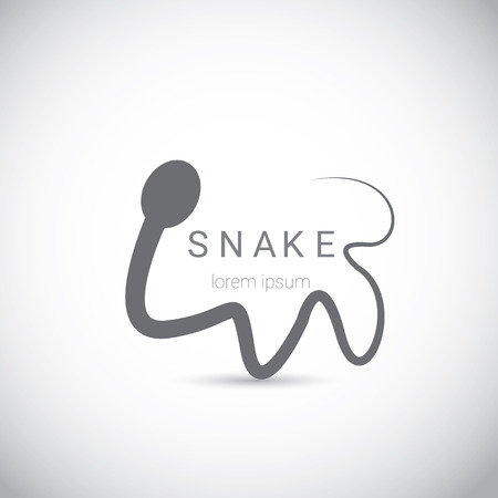vector snake simple black logo design element. danger snake icon. viper symbolのイラスト素材