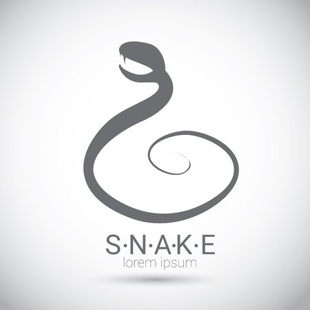 vector snake simple black logo design element. danger snake icon. viper symbolのイラスト素材