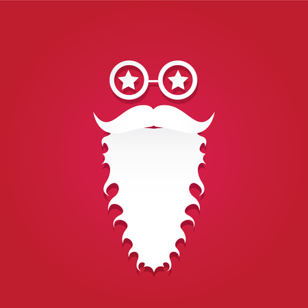 Christmas hipster poster for party or greeting card. Vector illustration. Santa Hipster Claus. vector merry christmas art designのイラスト素材