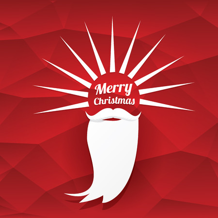 Santa claus with beard vector illustration .Christmas hipster poster for party or greeting card. Santa Hipster Claus. vector merry christmas art design backgroundのイラスト素材