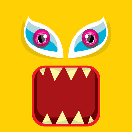 vector orange funny monster face.のイラスト素材