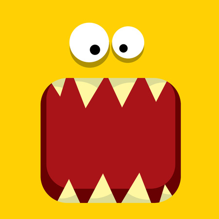 vector orange funny monster face.の写真素材