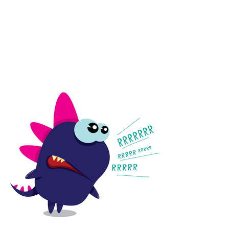 Vector cartoon funny dragon. Cartoon Dinosaur.のイラスト素材
