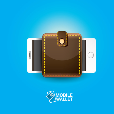 vector digital mobile wallet vector concept icon.のイラスト素材