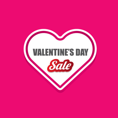 Valentines day heart sale tag isolated on pinkのイラスト素材