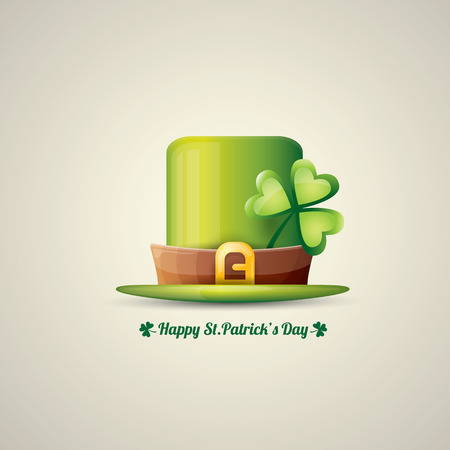 vector saint patricks day poster with green hatのイラスト素材