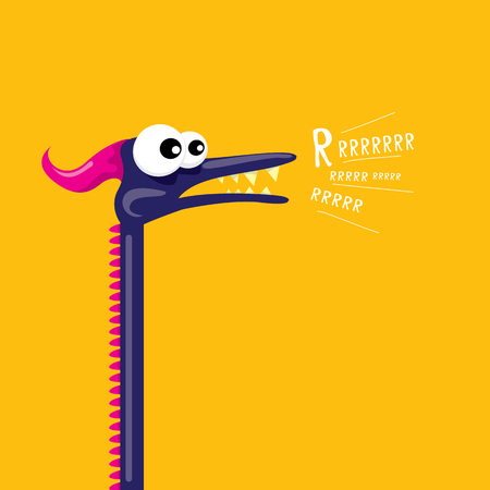 Vector cartoon funny dragon. Cartoon Dinosaur.のイラスト素材