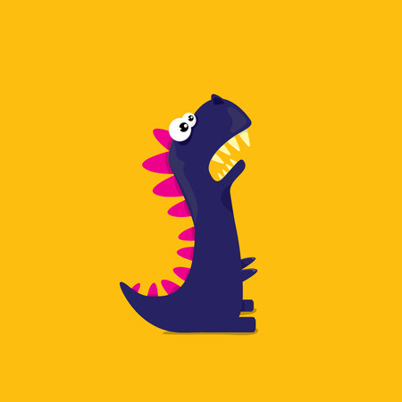 Vector cartoon funny dragon. Cartoon Dinosaur.のイラスト素材