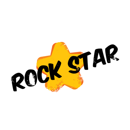 vector hipster cartoon retro label rock star.のイラスト素材