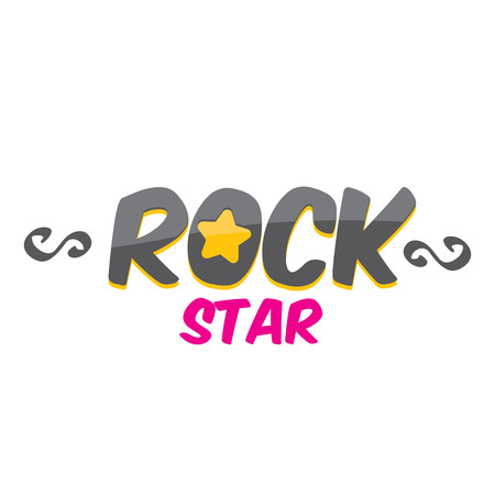 vector hipster cartoon retro label rock star.のイラスト素材