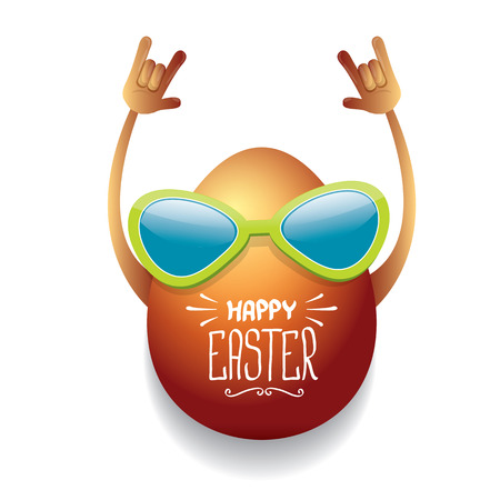 vector happy easter card with rock n roll eggのイラスト素材
