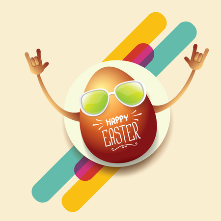 vector happy easter card with rock n roll eggのイラスト素材