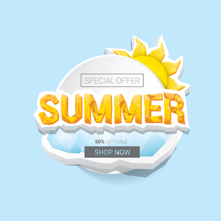 vector summer sale template banner.のイラスト素材