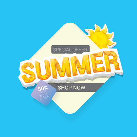 vector summer sale template banner.のイラスト素材